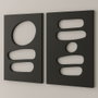 Wallity Conjunto de 2 Pinturas Decorativas de MDF 50 x 70 cm Negro